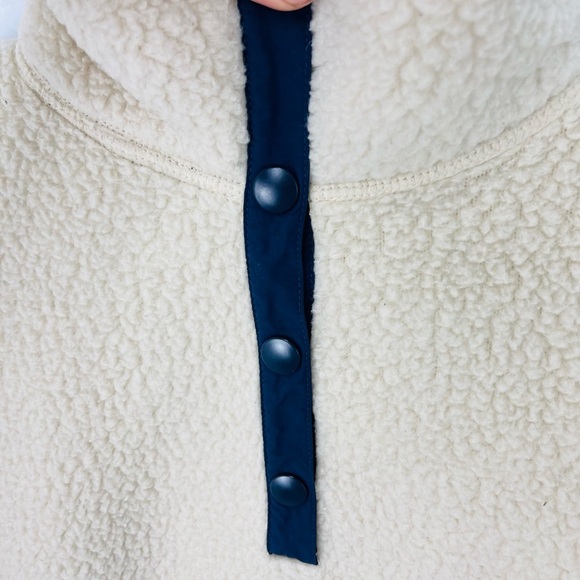 J crew Polartec® Sherpa Vintage Fleece Half-Snap Cream Off White pullover - Picture 5 of 8